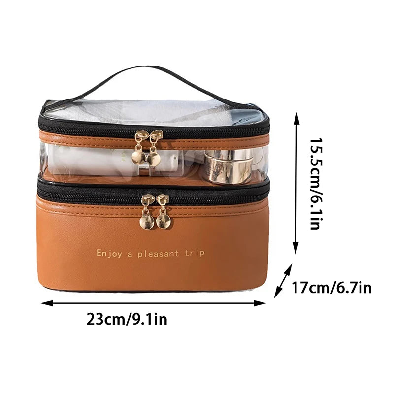 Necessaire Feminina Impermeável PVC Grande Capacidade para Viagem