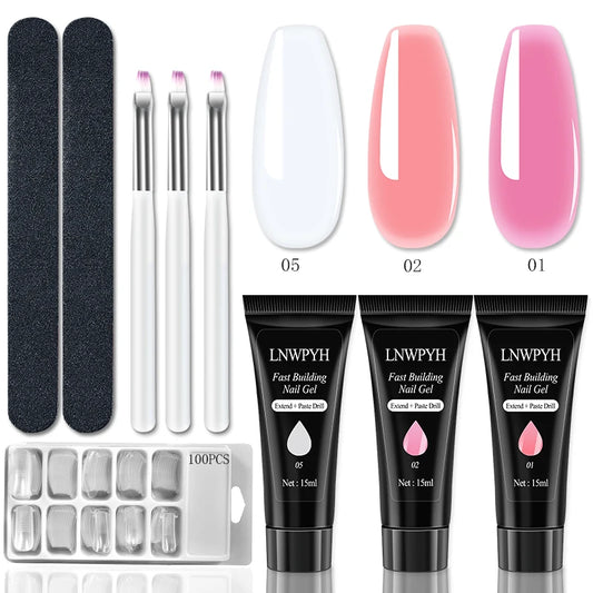 Kit Completo de Extensão de Unhas em Gel UV Nail Art