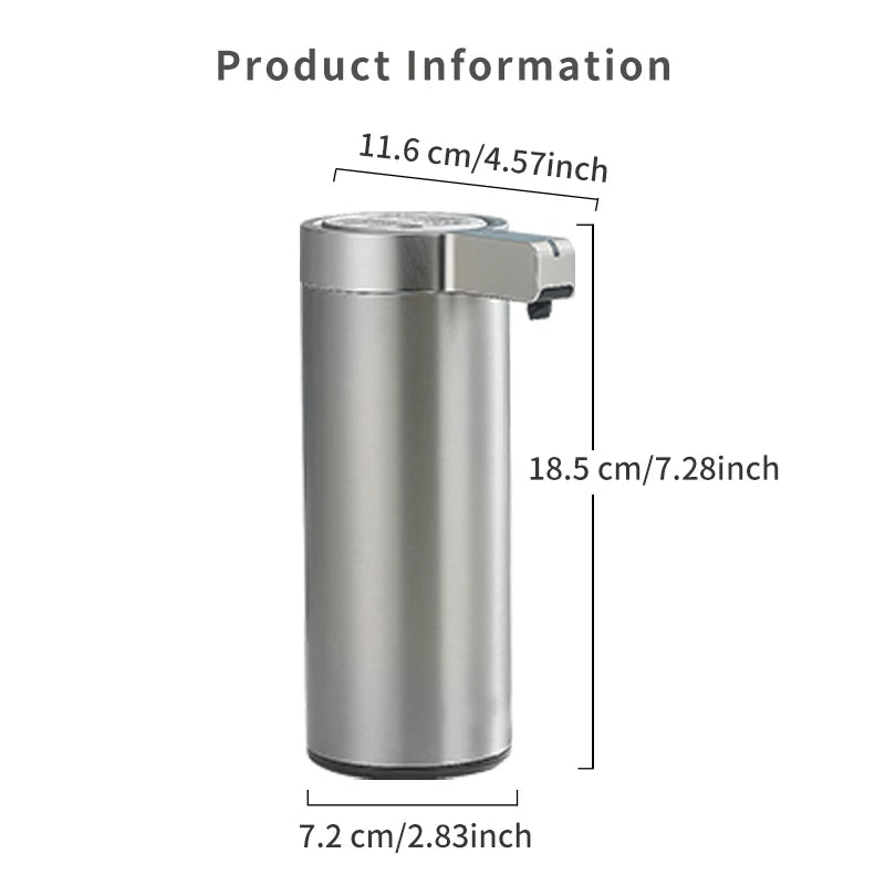 Dispenser Automático de Sabonete com Sensor – 270ml em Aço Inoxidável 304 para Cozinha e Banheiro