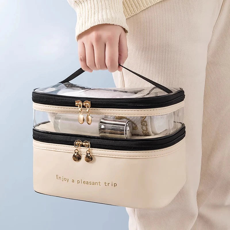 Necessaire Feminina Impermeável PVC Grande Capacidade para Viagem
