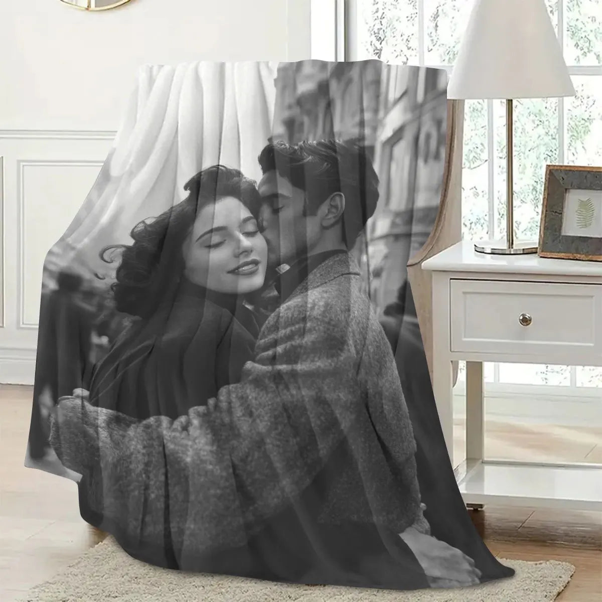Manta Personalizada com Foto DIY – Cobertor Flanelado Macio e Quente para Presentear Pessoas Especiais