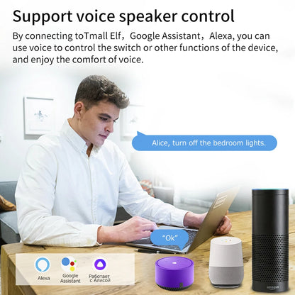 Interruptor Inteligente WiFi Tuya 16A/20A com Controle por App e Voz