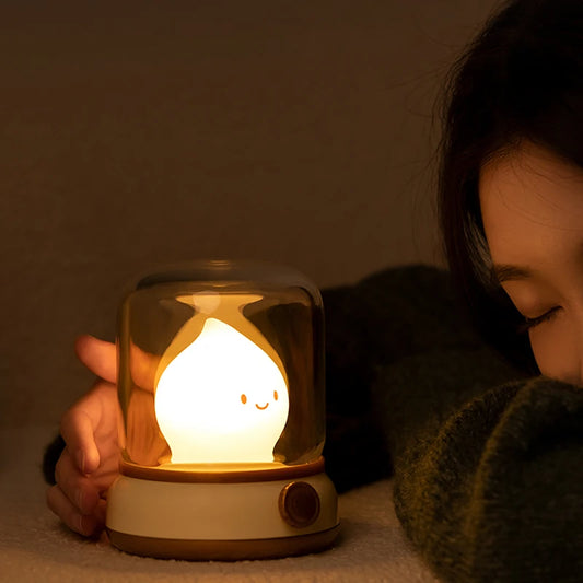 Mini Desktop LED Cute Night Lamp Creative USB Rechargeable Portable Cartoon Table Lamp For Coffee Bar Home Decor Hotel Bedroom