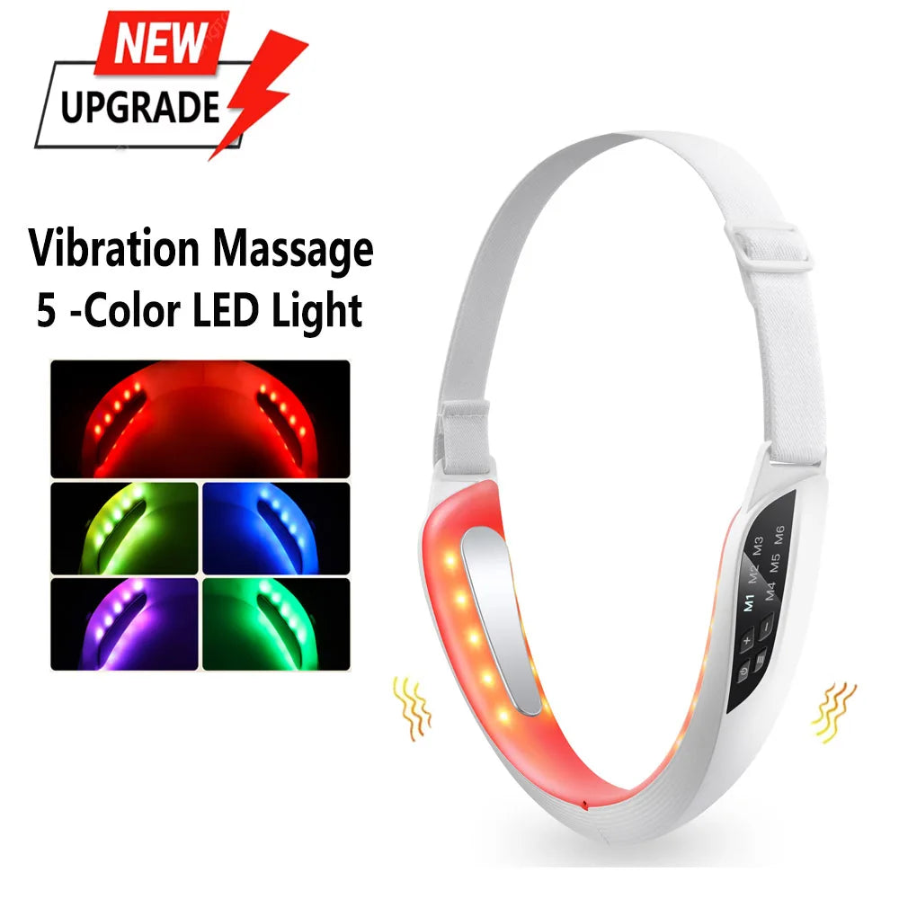 Massageador Facial EMS V-Face com 6 Modos e 8 Níveis para Lifting