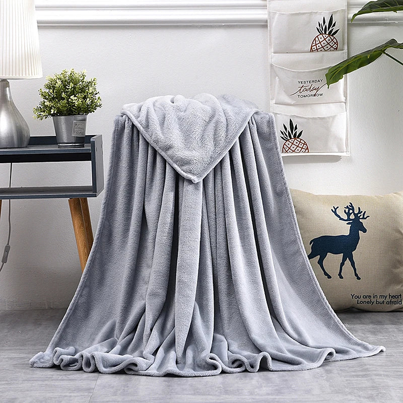 Cobertor Macio e Quente de Veludo Coral para Cama e Sofá – Manta de Inverno Decorativa