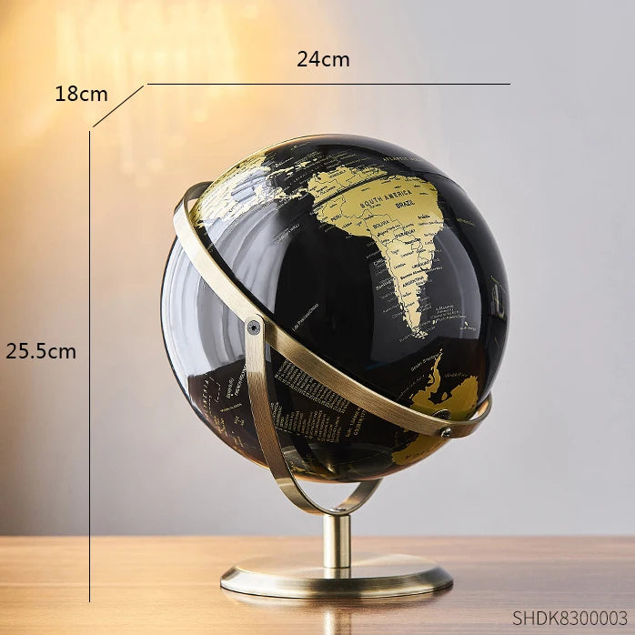 Globo Terrestre Retrô Decorativo para Mesa de Estudo e Educação Infantil