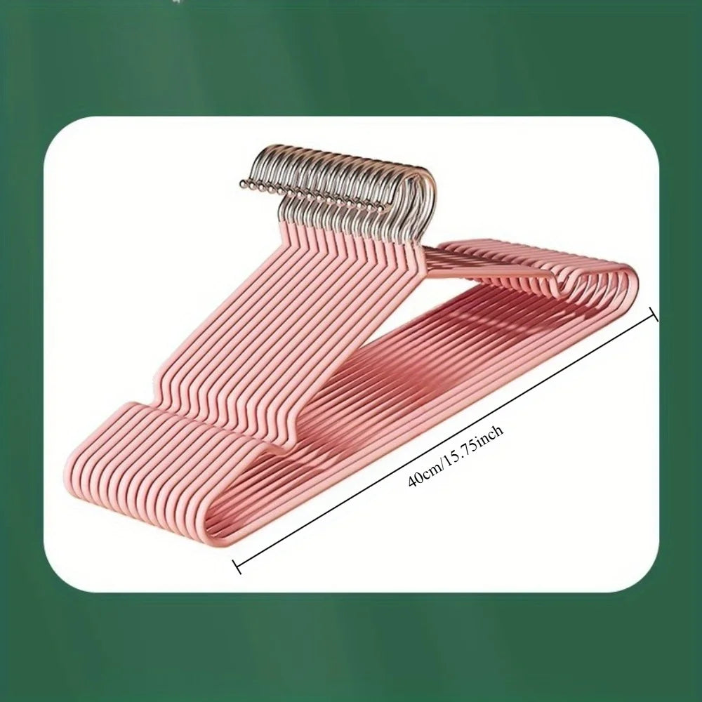 Kit com 20 Cabides de Metal Antiderrapantes para Organização do Guarda-Roupa