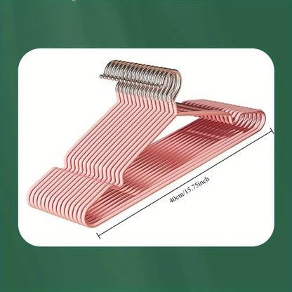 Kit com 20 Cabides de Metal Antiderrapantes para Organização do Guarda-Roupa