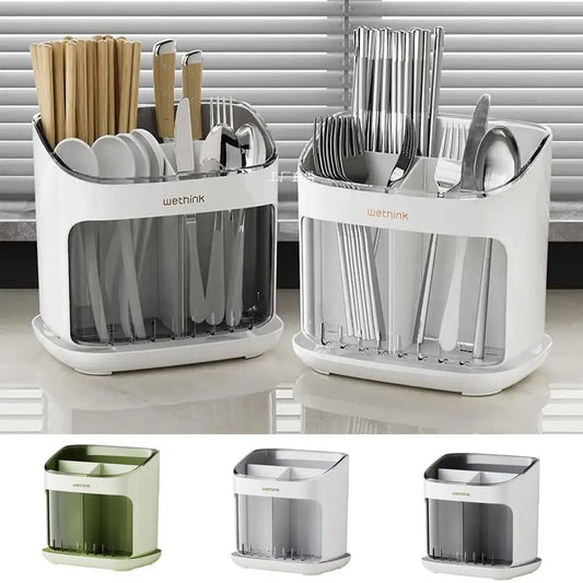 Porta Hashis e Utensílios de Cozinha com Bandeja de Drenagem Removível