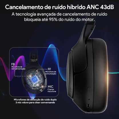QCY H3 ANC – Headphone Bluetooth 5.4 Hi-Res com ANC Híbrido 43dB e Até 60h de Bateria