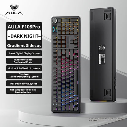 Teclado Mecânico Gamer AULA F108 Pro RGB 104 Teclas