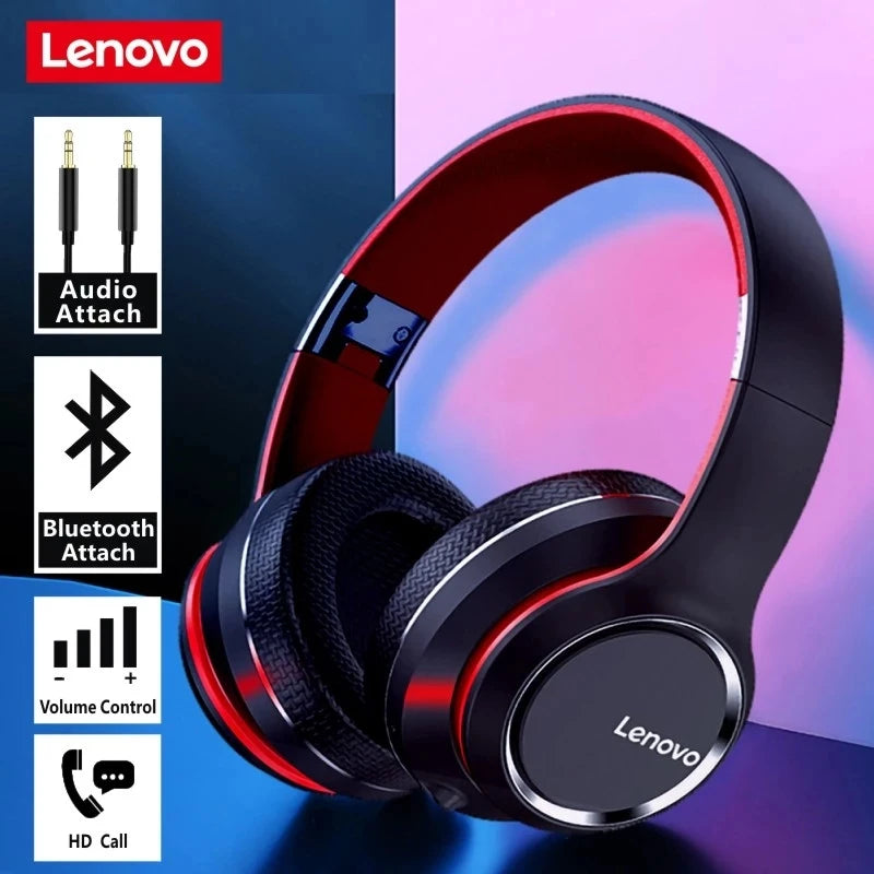 Headphone Lenovo HD200 Bluetooth Dobrável com ANC, HiFi e Som Gamer