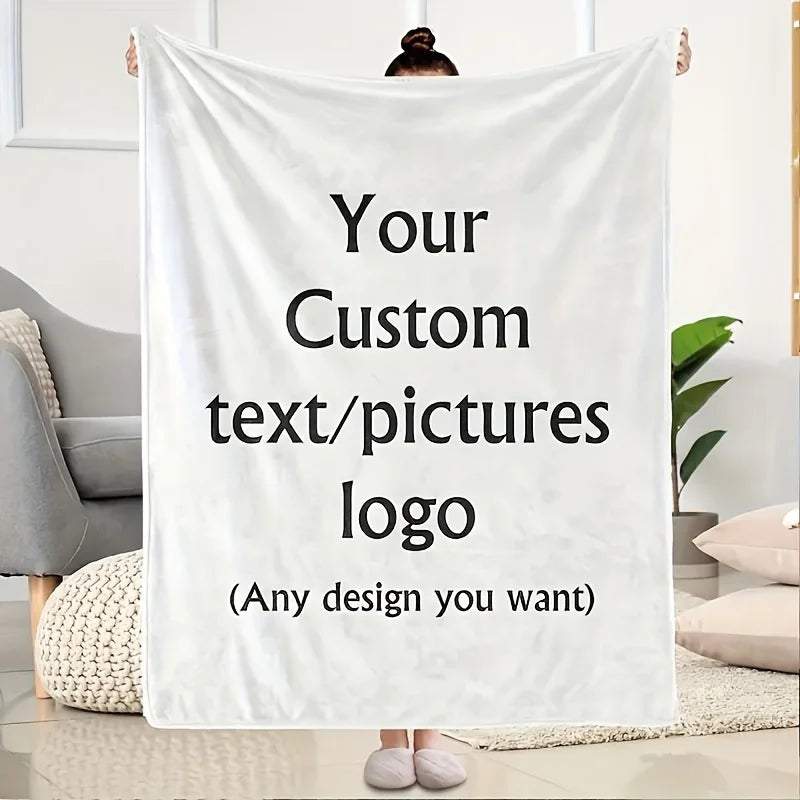 Manta Personalizada com Foto DIY – Cobertor Flanelado Macio e Quente para Presentear Pessoas Especiais