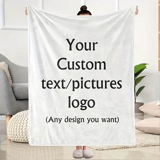 Manta Personalizada com Foto DIY – Cobertor Flanelado Macio e Quente para Presentear Pessoas Especiais