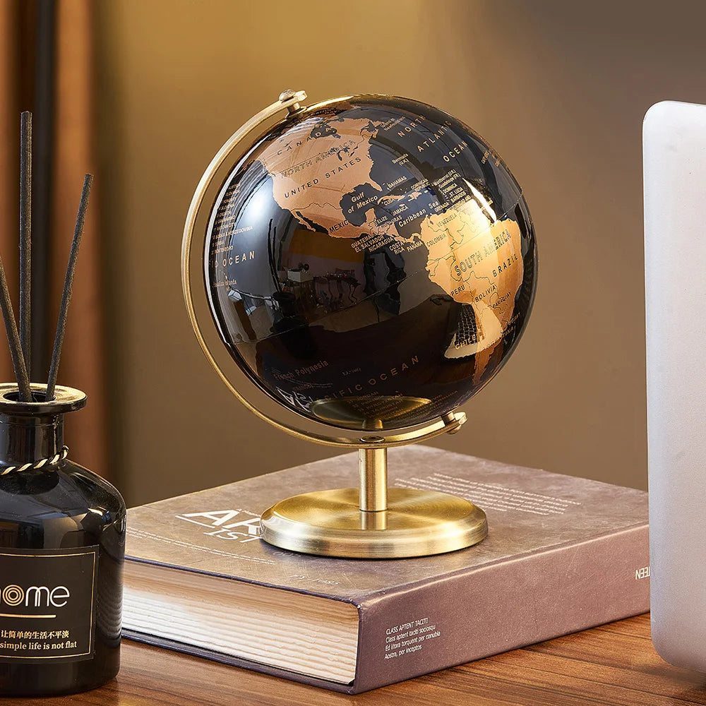 Globo Terrestre Retrô Decorativo para Mesa de Estudo e Educação Infantil