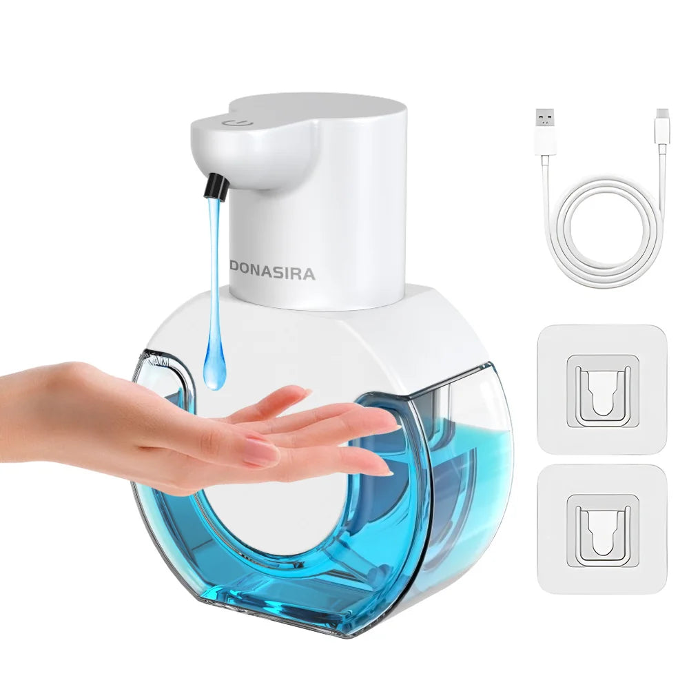 Dispenser Automático Inteligente de Sabonete com Sensor – 420ml, Recarregável via USB e com Luz de Display