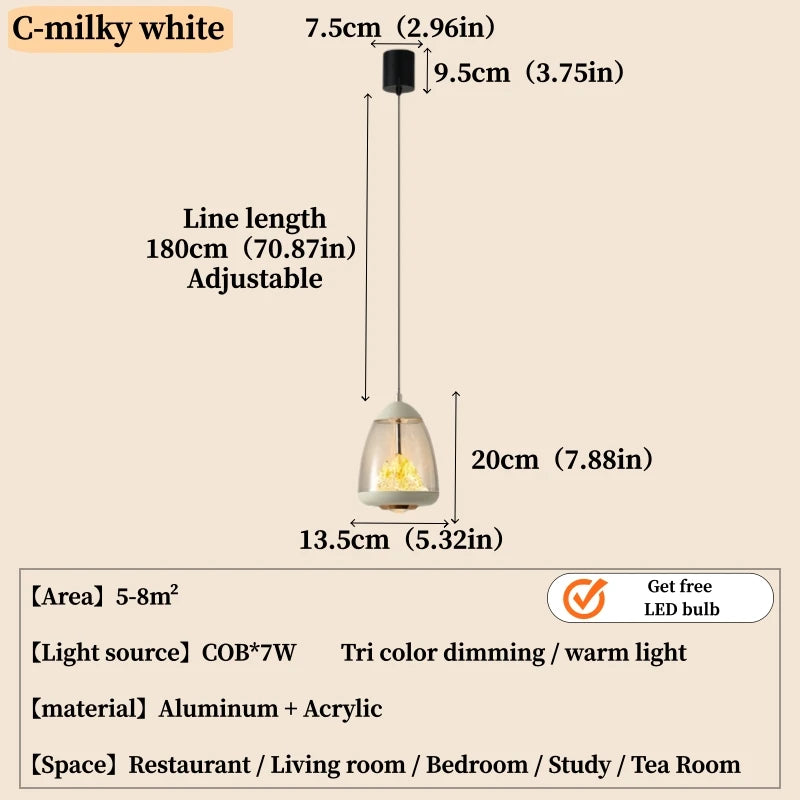 Luminária Pendente Gota Luxuosa Moderna para Cozinha, Sala de Jantar e Quarto