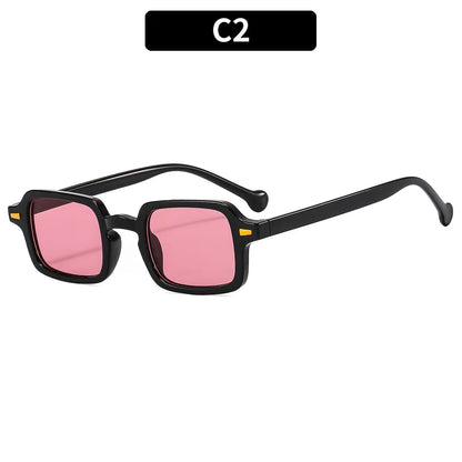 Óculos de Sol Retangular Fashion Luxuoso Unissex Vintage Anti-Reflexo