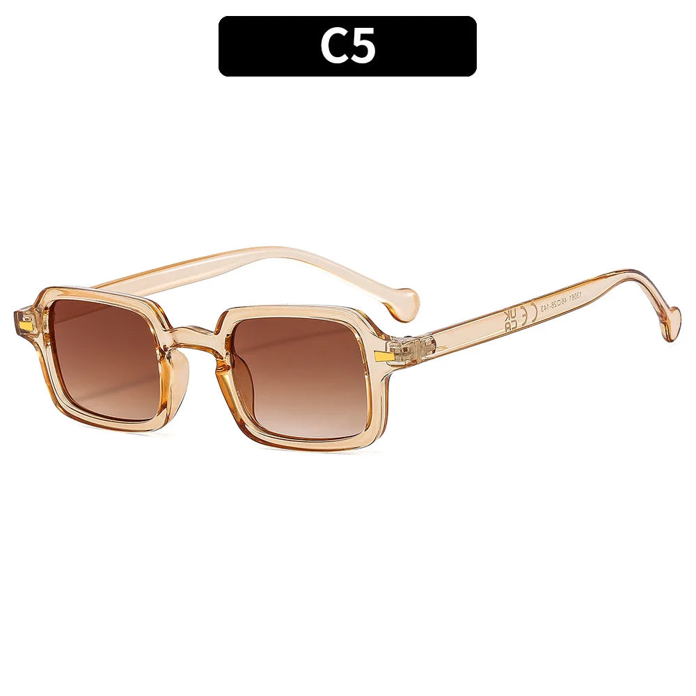 Óculos de Sol Retangular Fashion Luxuoso Unissex Vintage Anti-Reflexo