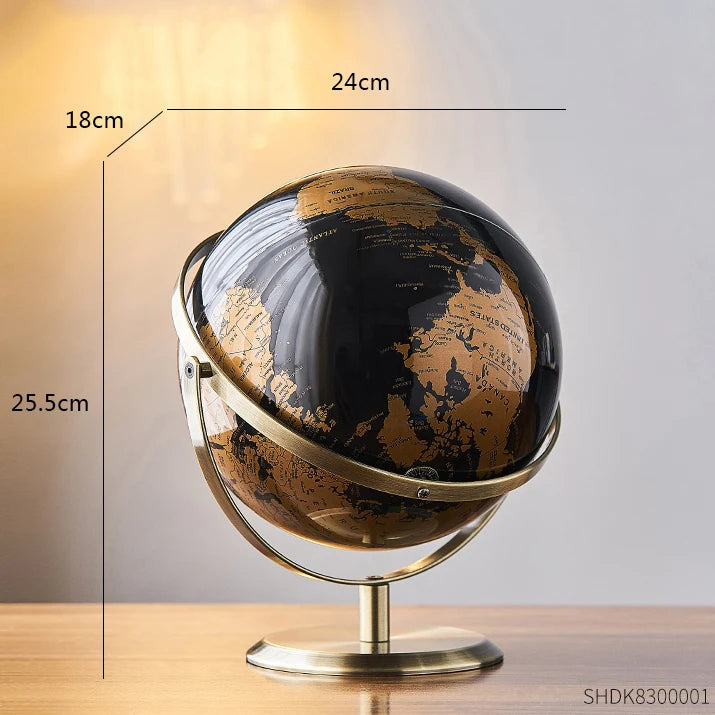 Globo Terrestre Retrô Decorativo para Mesa de Estudo e Educação Infantil