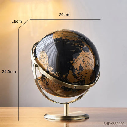 Globo Terrestre Retrô Decorativo para Mesa de Estudo e Educação Infantil