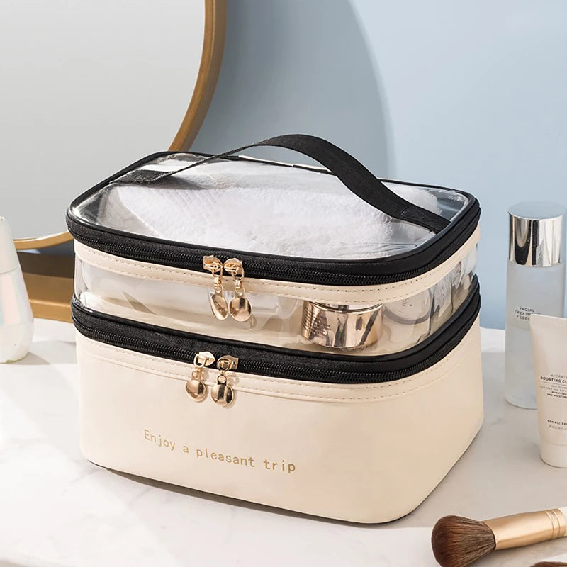 Necessaire Feminina Impermeável PVC Grande Capacidade para Viagem
