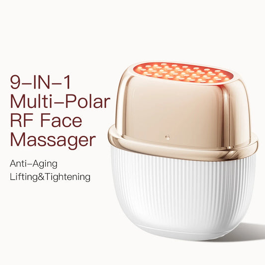 Massageador Facial ANLAN RF com LED e Ouro 24K