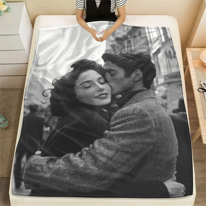 Manta Personalizada com Foto DIY – Cobertor Flanelado Macio e Quente para Presentear Pessoas Especiais