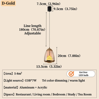 Luminária Pendente Gota Luxuosa Moderna para Cozinha, Sala de Jantar e Quarto