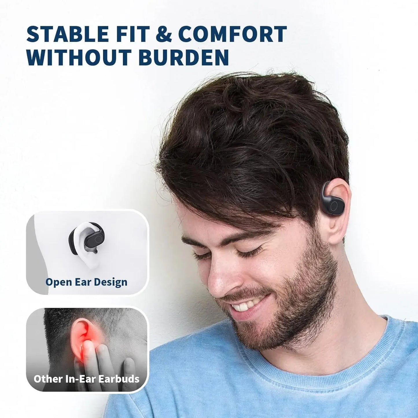 Fone Open Ear UYUXIO Bluetooth 6.0 Esportivo com Display e 40h de Bateria