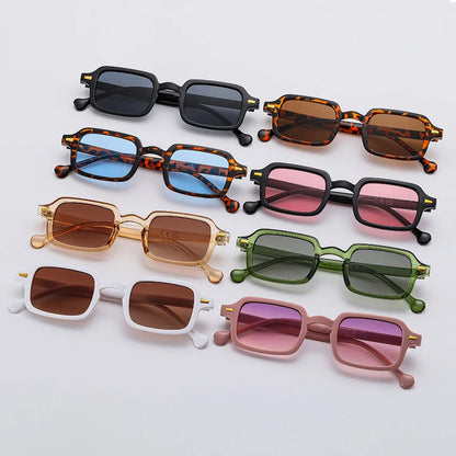 Óculos de Sol Retangular Fashion Luxuoso Unissex Vintage Anti-Reflexo