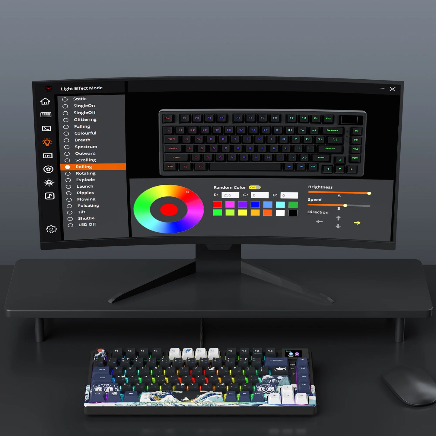 Teclado Mecânico Gamer com Tela OLED e RGB