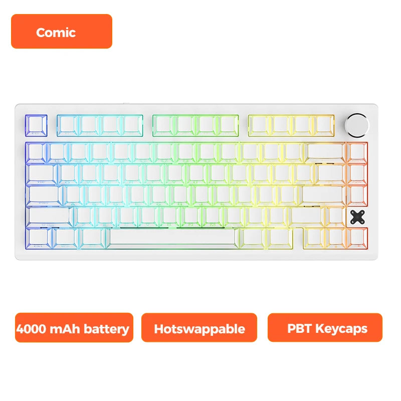 Teclado Mecânico Gamer DAREU RGB 75% com Knob